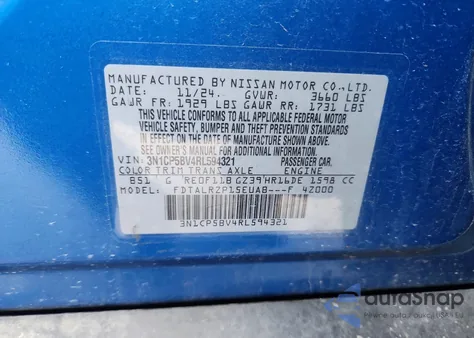 2024 Nissan Kicks S from USA, damaged, VIN 3N1CP5BV4RL594321